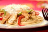 Chicken Breasts and Artichokes with Fettuccini