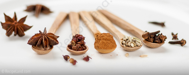The five spices used in five spice powder